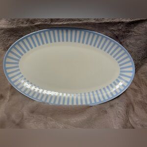 Striped Blue and White Serving Platter